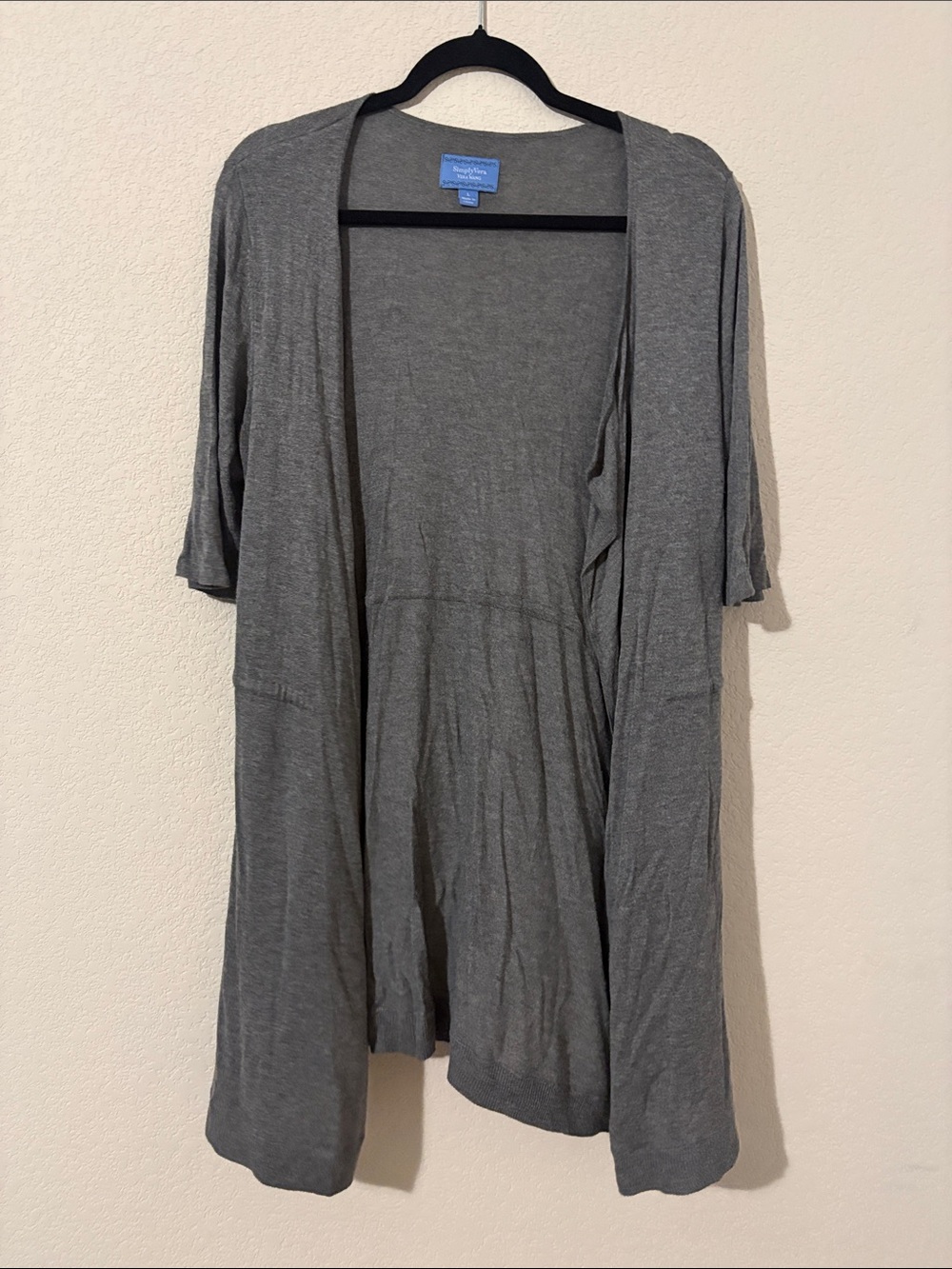Simply Vera Vera Wang Grey Open-Front Women's Cardigan